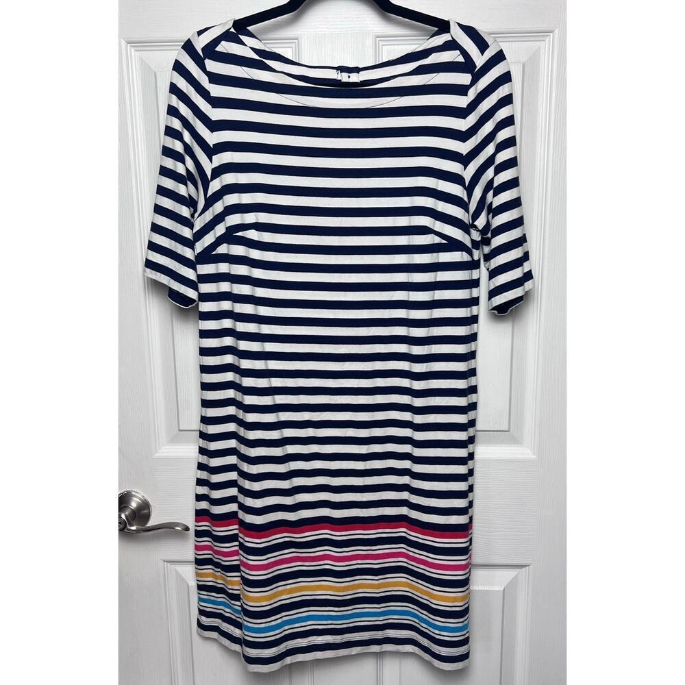Tommy Hilfiger Women's Striped Short Sleeve Boat Neck Dress Size Large
